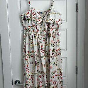 Old Navy White Dress with Colorful Floral Print